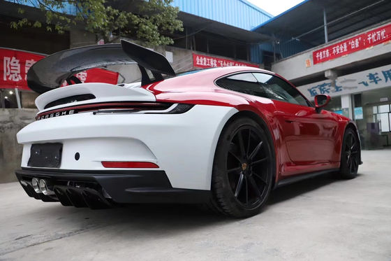 Porsche911 992 992 için PP Plastik Malzeme Vücut Kütüphane GT3 Tarzı Yenileme Ön ve Arka Bumper Yan Etek Spoiler Hood Vücut Kütüphane