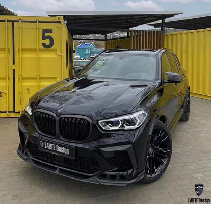 BMW X5M F95 Karbon Fiber Bodies Kit için Otomatik Parçalar X5M F95 LD tarzı gelişmiş Ön Kürek Diffuser Spoiler Body Kit