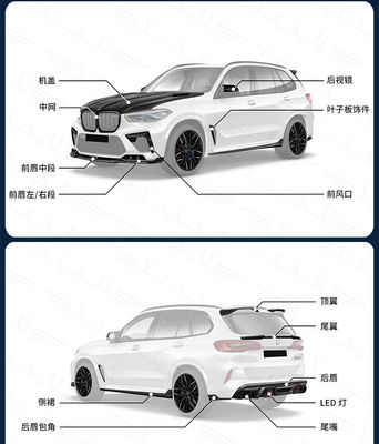 BMW X5M F95 Karbon Fiber Bodies Kit için Otomatik Parçalar X5M F95 LD tarzı gelişmiş Ön Kürek Diffuser Spoiler Body Kit