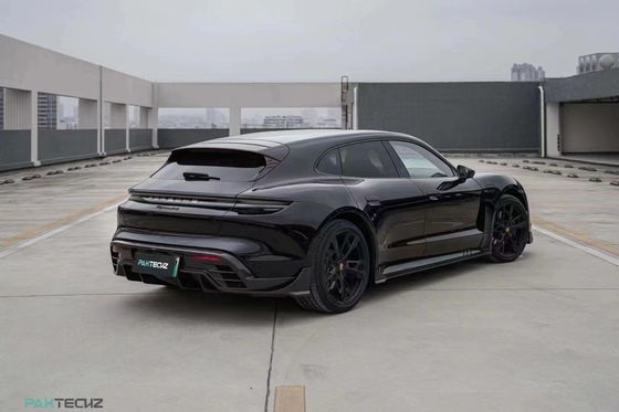 Porsche Taycan Taycan Yükseltme PAKTECHZ Tarzı Ön Kürek Diffuser Spoiler Body Kit için Kuru Karbon Fiber Karbon Fiber Body Kit