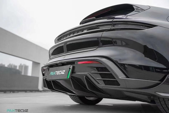 Porsche Taycan Taycan Yükseltme PAKTECHZ Tarzı Ön Kürek Diffuser Spoiler Body Kit için Kuru Karbon Fiber Karbon Fiber Body Kit