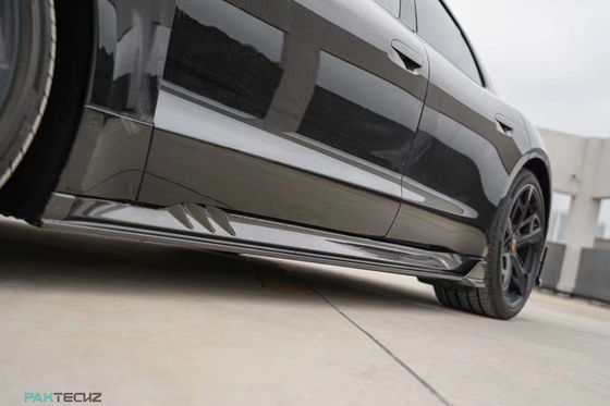 Porsche Taycan Taycan Yükseltme PAKTECHZ Tarzı Ön Kürek Diffuser Spoiler Body Kit için Kuru Karbon Fiber Karbon Fiber Body Kit