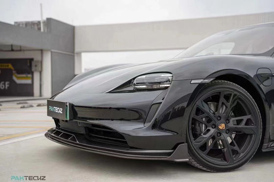 Porsche Taycan Taycan Yükseltme PAKTECHZ Tarzı Ön Kürek Diffuser Spoiler Body Kit için Kuru Karbon Fiber Karbon Fiber Body Kit