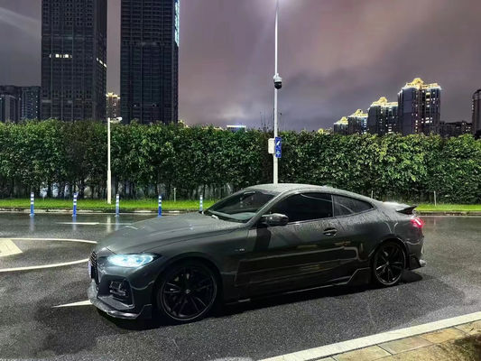 BMW 4 Serisi G22 G22 için Karbon Elyafı Beden Kitleri Karbon Elyafı Ön Kürek Diffuser Spoiler Side Skirt Kuru Karbon Elyafı Beden Kitleri