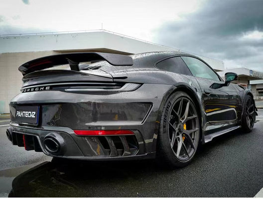 Porsche 992 Turbo Karbon Fiber Spoiler 992 Turbo Upgrade Paktechz Stili Karbon Fiber Tail Cover Spoiler için