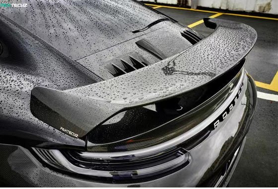 Porsche 992 Turbo Karbon Fiber Spoiler 992 Turbo Upgrade Paktechz Stili Karbon Fiber Tail Cover Spoiler için