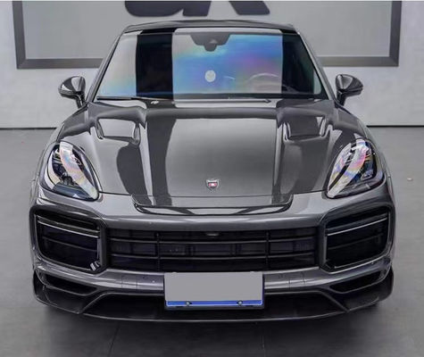 Porsche Cayenne için Karbon Fiber Geniş Vücut Kit Cayenne MSY tarzı Karbon Fiber Ön Dudak Diffuser Spoiler Hood