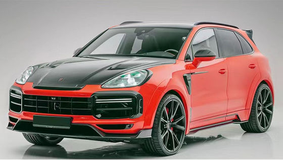 Porsche Cayenne için Karbon Fiber Geniş Vücut Kit Cayenne MSY tarzı Karbon Fiber Ön Dudak Diffuser Spoiler Hood