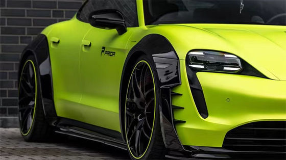 Porsche Taycan Geniş Bedenli Kit için Taycan PD tarzı Karbon Fiber Ön Dudak Diffuser Spoiler Side Skirt Wheel Arch