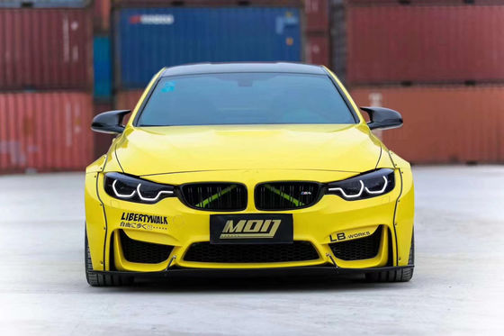 BMW M4 F82 için LB Geniş Vücut Kit M4 F82 Geniş Vücut Kit M4 F82 LB Stil Ön Dudak Diffuser Spoiler Karbon Elyaf Vücut Kit