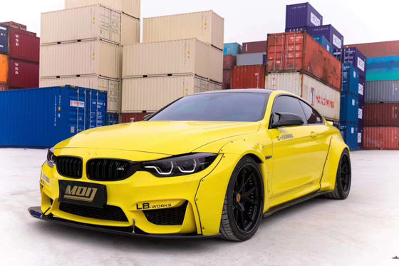 BMW M4 F82 için LB Geniş Vücut Kit M4 F82 Geniş Vücut Kit M4 F82 LB Stil Ön Dudak Diffuser Spoiler Karbon Elyaf Vücut Kit