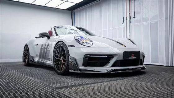Porsche 992'ler için Karbon Fiber Body Kit 992'ler AE Stili Kuru Karbon Fiber Ön Dudak Diffuser Spoiler Yan Eteği