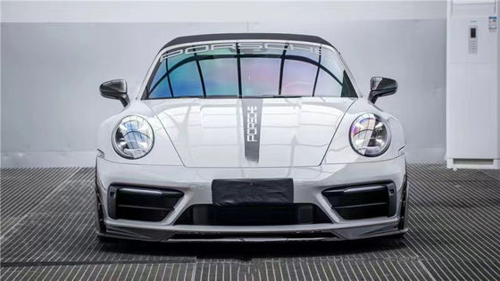 Porsche 992'ler için Karbon Fiber Body Kit 992'ler AE Stili Kuru Karbon Fiber Ön Dudak Diffuser Spoiler Yan Eteği
