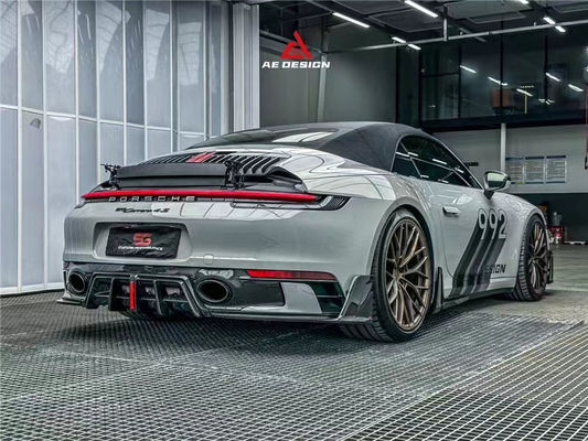 Porsche 992'ler için Karbon Fiber Body Kit 992'ler AE Stili Kuru Karbon Fiber Ön Dudak Diffuser Spoiler Yan Eteği