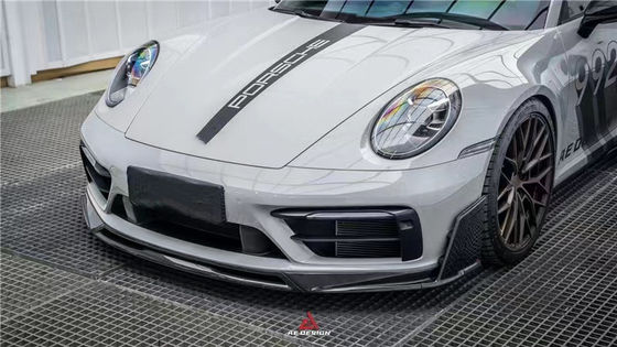 Porsche 992'ler için Karbon Fiber Body Kit 992'ler AE Stili Kuru Karbon Fiber Ön Dudak Diffuser Spoiler Yan Eteği
