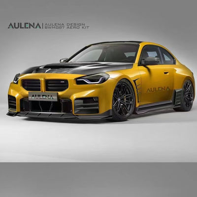 BMW M2 G87 Karbon Fiber Bodies Kit M2 Upgraded Paktechz Style Karbon Fiber Front Lip Diffuser Spoiler Hood için