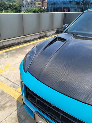 2019 Black Porsche Cayenne Body Kit TH Style Motor kapağı Kuru Karbon Fiber