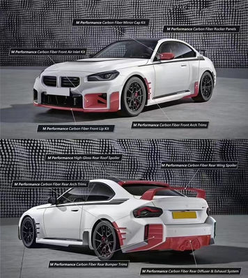 BMW M2 G87 Karbon Fiber Body Kit M2 G87 Yükseltilmiş MP Stili Karbon Fiber Front Lip Diffuser Spoiler Body Kit