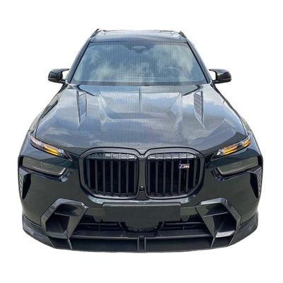 BMW X7 Karbon Fiber Body Kit için X7 LD tarzı yükseltilmiş Karbon Fiber Front Lip Diffuser Spoiler Hood Body Kit
