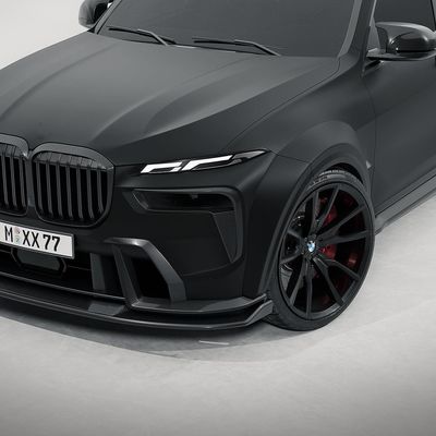 BMW X7 Karbon Elyafı Vücut Kiti için X7 Karbon Elyafı Ön Dudak Diffuser Spoiler Hood Side Skirt Wide Body Kit