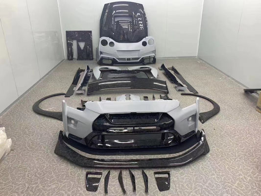 Nissan GTR Body Kit için GTR R35 VARIS tarzı Karbon Fiber Ön ve Arka Tampon Spoiler Body Kit'i yükseltti