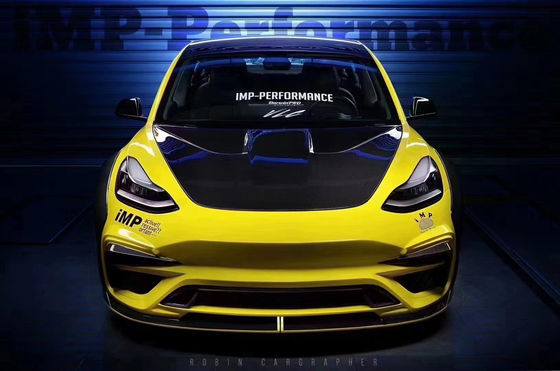 Yeni Ürün Model 3 Tesla Model 3 Bodies Kit için Geniş Bodieski IMP Stili Yenilemesi Ön ve Arka Bumper Spoilers