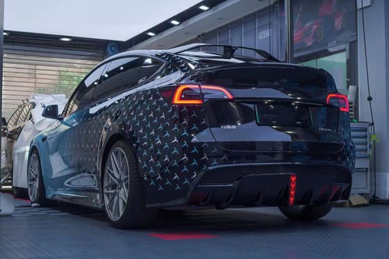 Tesla için Otomobil Parçaları Model Y Vücut Kütesi Model Y SD tarzı Yenileştirilmiş Ön ve Arka Tampon Spoiler Karbon Elyaf Vücut Kütesi