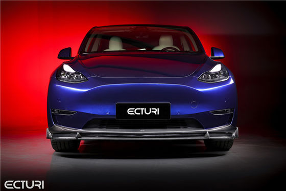 Otomobil Parçaları Tesla için Karbon Fiber Bodies Kit Model Y Model Y Yükseltilmiş Ecturi Stil Ön Kürek Diffuser Spoiler Body Kit