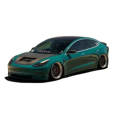 146cm Model 3 Tesla Body Kit Plastik Şeffaf Karbon Fiber Kapuk