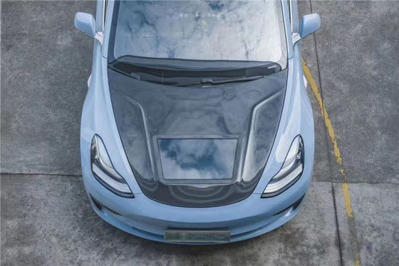 146cm Model 3 Tesla Body Kit Plastik Şeffaf Karbon Fiber Kapuk