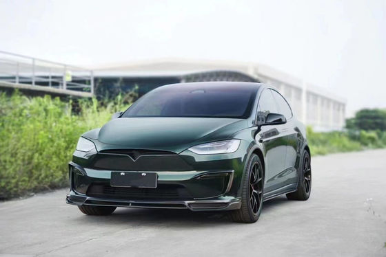 CMST Tesla Model X Body Kit Koyu Yeşil Tesla Widebody Kit 2023 Ön Dudak Difüzörü