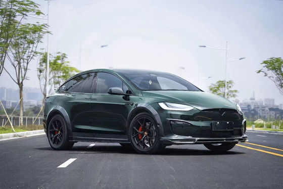 CMST Tesla Model X Body Kit Koyu Yeşil Tesla Widebody Kit 2023 Ön Dudak Difüzörü
