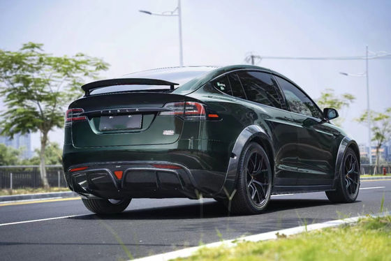 CMST Tesla Model X Body Kit Koyu Yeşil Tesla Widebody Kit 2023 Ön Dudak Difüzörü