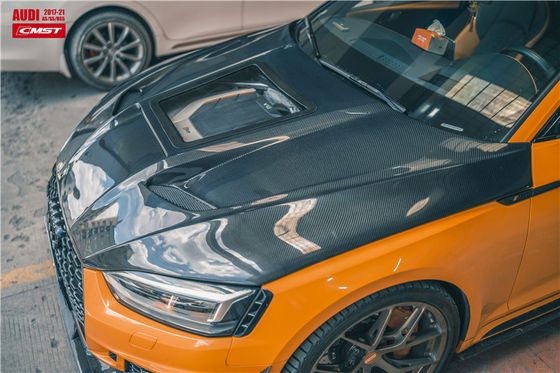 Audi A5 S5 RS5 Karbon Fiber Hood A5 S5 RS5 Geliştirilmiş Şeffaf Tarzı Hood Motor Kapak