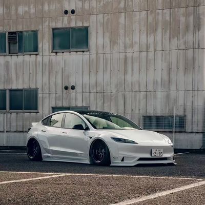 2020- Tesla Body Kit reçine lif LB tarzı Tesla Model 3 Spoiler Ön dudak difüzörü