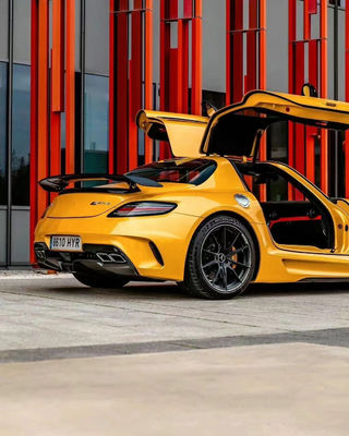 Mercedes SLS R197 Karbon Fiber Body Kit SLS Upgrades Black Series Style Ön ve Arka Tampon Spoiler Hood için