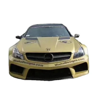 Mercedes SL R230 Geniş Beden Kiti için SL R230 Yükseltilmiş Misha Tarzı Ön ve Arka Tampon Spoiler Geniş Beden Kiti