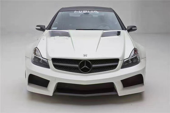 Mercedes SL R230 Geniş Beden Kiti için SL R230 Yükseltilmiş Misha Tarzı Ön ve Arka Tampon Spoiler Geniş Beden Kiti