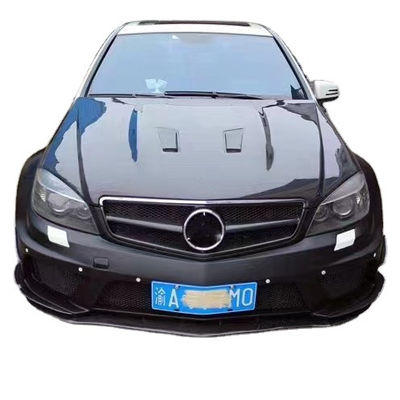 Mercedes W204 C63 Bodies Kit W204 Upgraded Black Series Style Front ve Rear Bumper Hood Widebody Kit için
