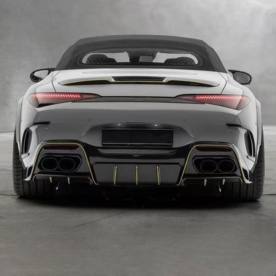 Mercedes SL63 Karbon Fiber Body Kit SL63 Yükseltilmiş MSY tarzı karbon fiber ön dudak difüzörü Spoiler widebody kit